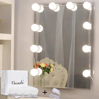 10 Bulb Vanity Mirror Light – USB Operated LED Makeup Lights with 3 Modes (Box Packed)