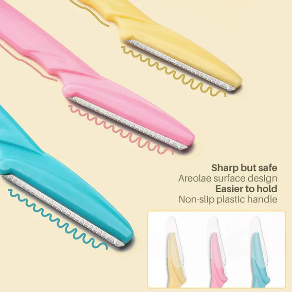 Pack of 3 Eyebrow Trimmer Safety Razor – Face Shaver Blades for Women