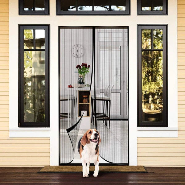 Magic Mesh Deluxe – Hands-Free Magnetic Screen Door Curtain (Keeps In Cool Air, Keeps Bugs Out)