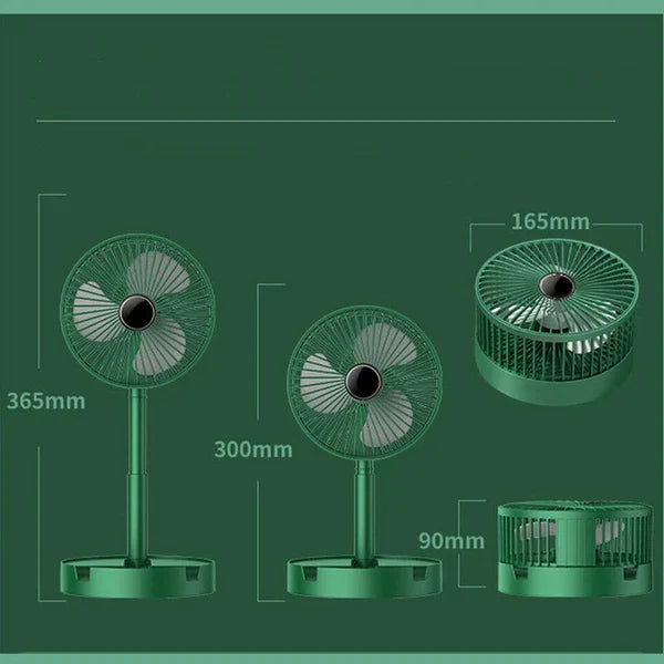 Rechargeable Telescopic Foldable Table Fan – Adjustable Height & Portable Cooling