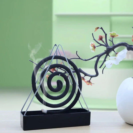 Triangular Wrought Iron Mosquito Coil Holder Stand | Safe & Stylish Design