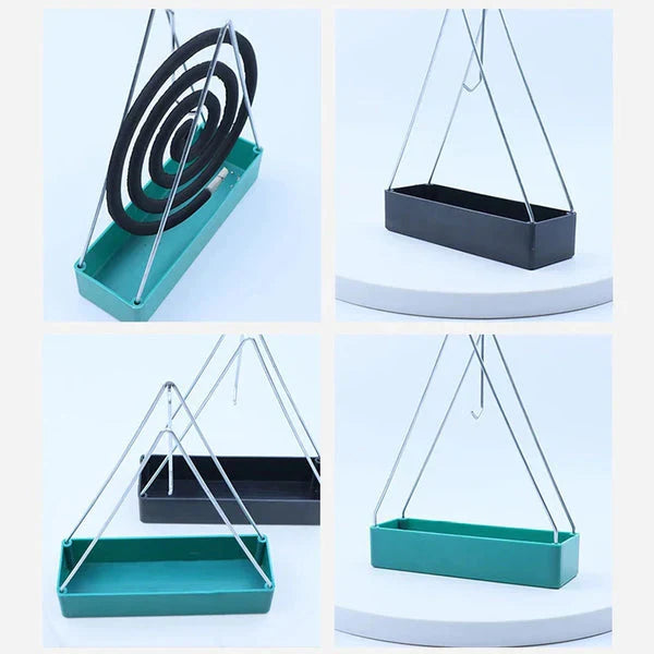 Triangular Wrought Iron Mosquito Coil Holder Stand | Safe & Stylish Design
