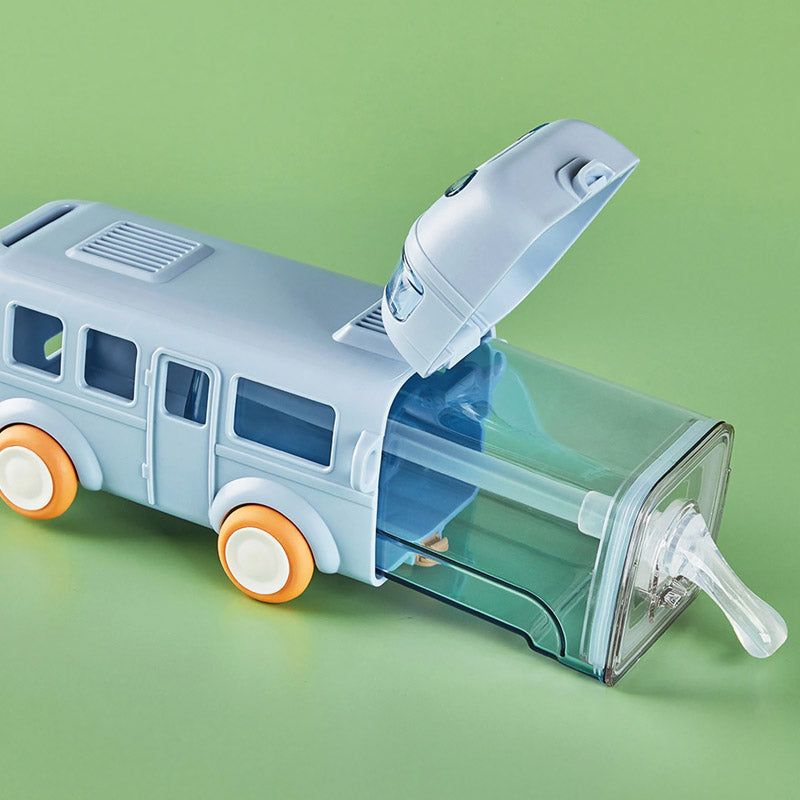 500ml Car & Bus Shape Water Bottle for Kids – With Straw & Shoulder Strap