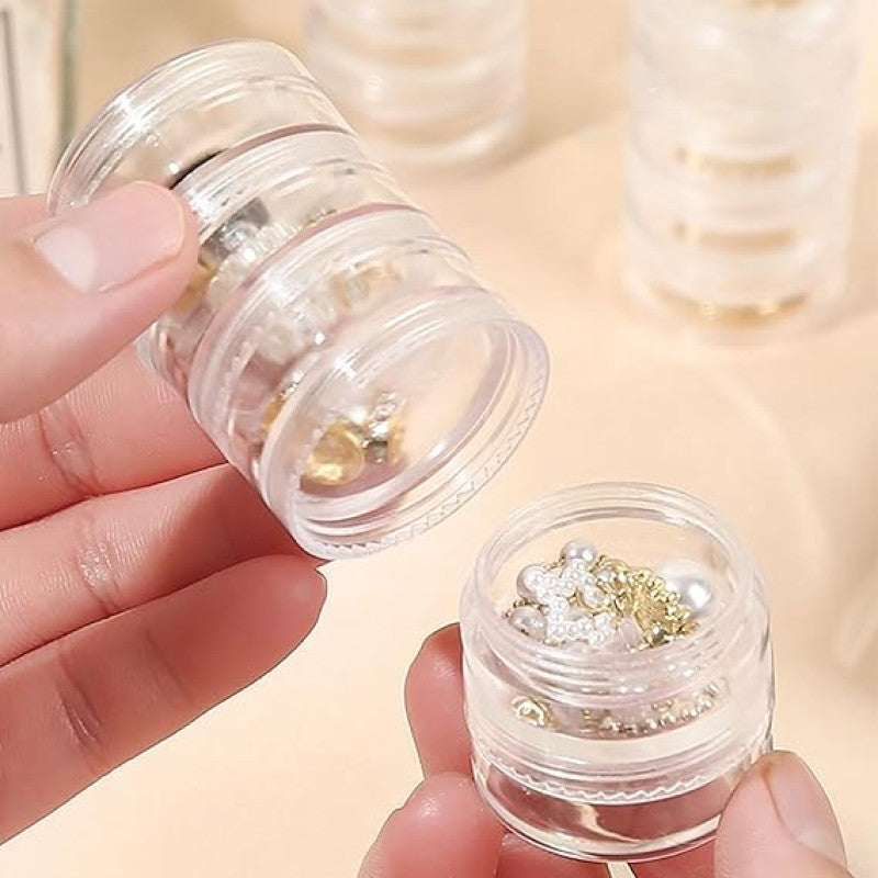 5-Layers Mini Travel Jewelry Case – Transparent Organizer for Rings, Earrings & Accessories