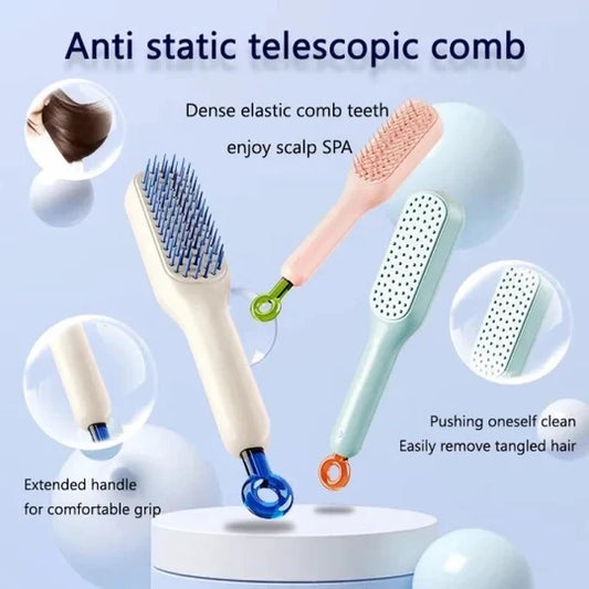Magic Self Cleaning Hair Comb Brush – Tangle-Free Detangler