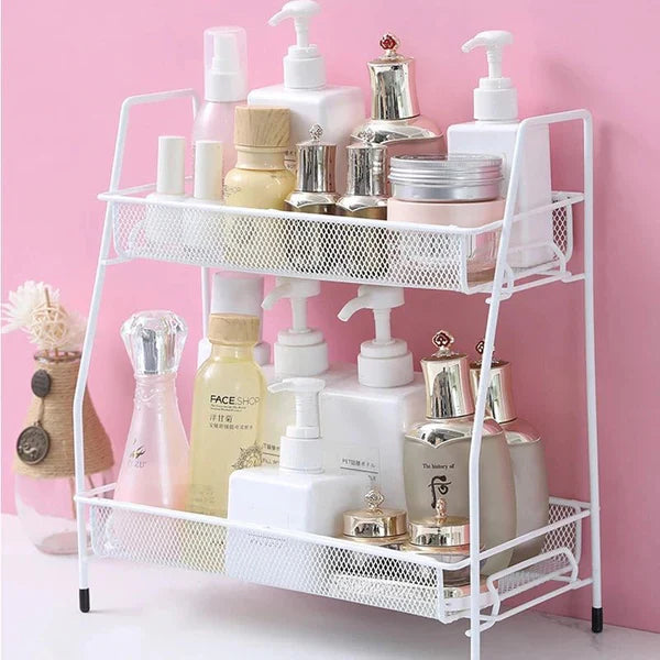 2-Layer Metal Stand Kitchen Storage Rack – Multipurpose Organizer for Kitchen & Bathroom in Pakistan