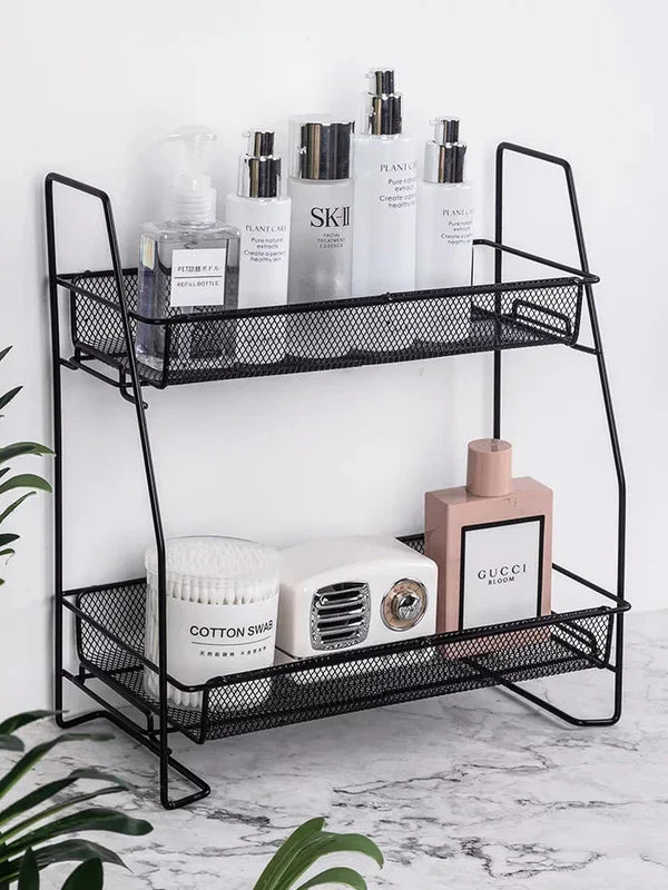 2-Layer Metal Stand Kitchen Storage Rack – Multipurpose Organizer for Kitchen & Bathroom in Pakistan