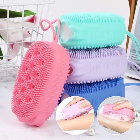 Soft Silicone Body Bath Brush Scrub – Gentle Exfoliating Shower Tool