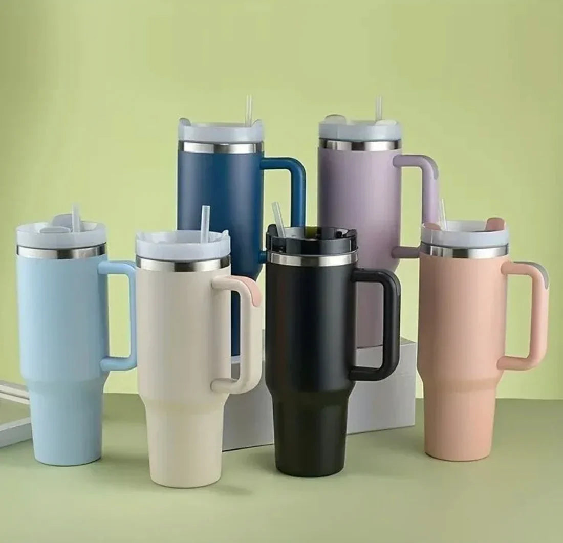 1200 ml Large Capacity Tumbler with Handle & Straw – Leak-Proof Water Bottle