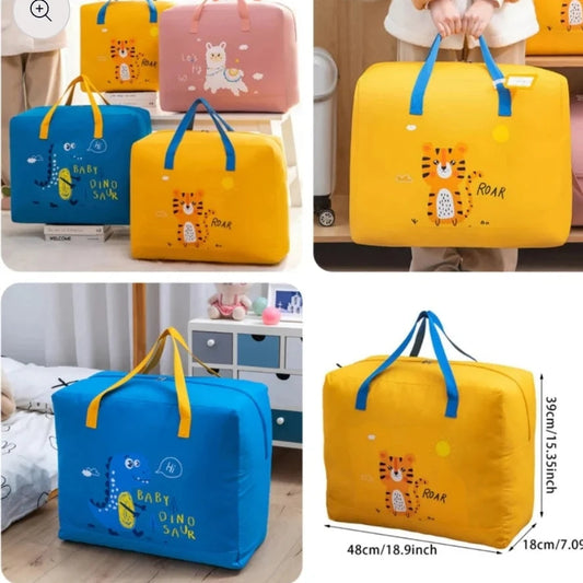 Double Zipper Dino Storage Bag for Kids – Fun & Spacious Organizer