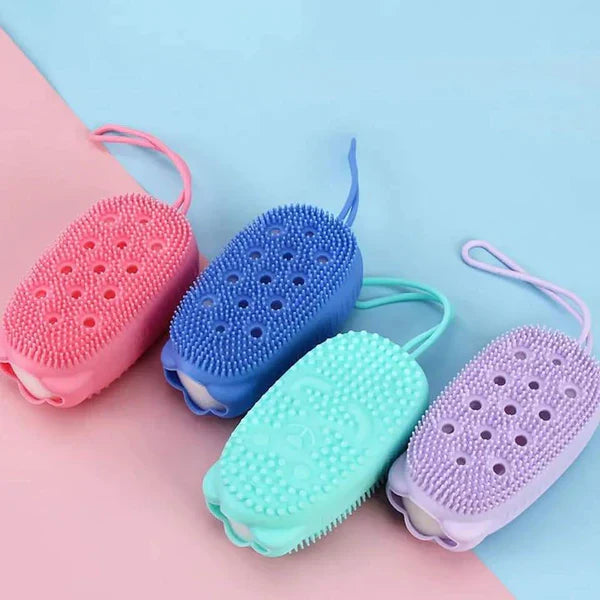 Soft Silicone Body Bath Brush Scrub – Gentle Exfoliating Shower Tool