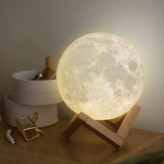 3D Moon Lamp with Plastic Stand for Bedroom