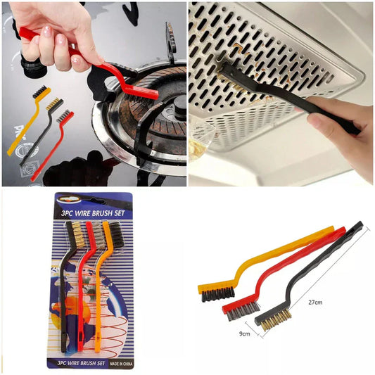 3 Pcs Wire Brush Set for Industrial and Home Cleaning