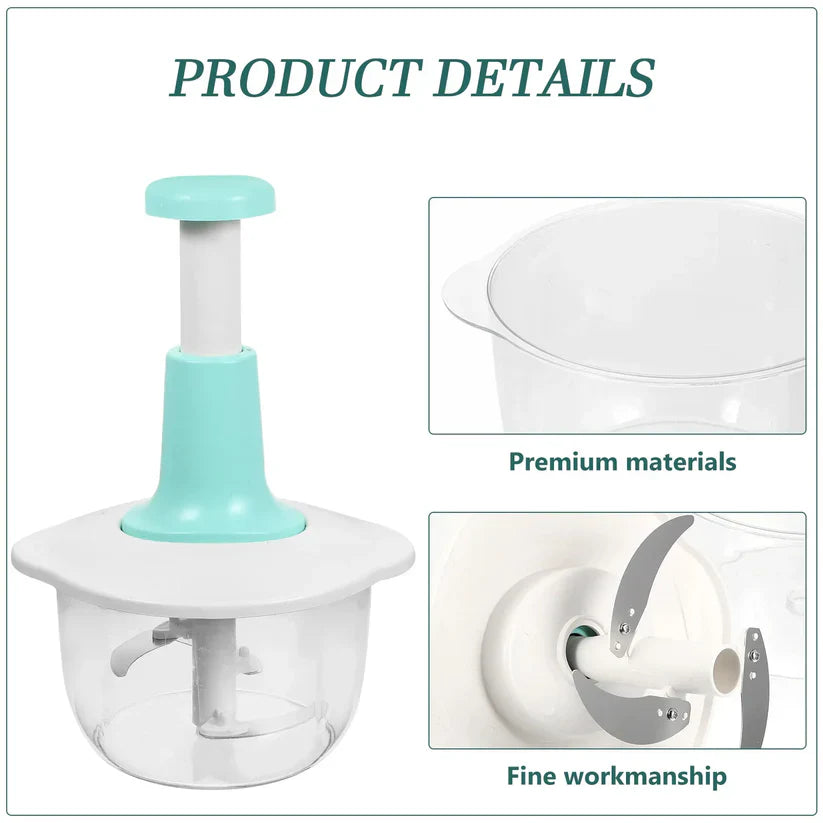 Hand Push Chopper with Beater & Safety Lock – Multifunction Vegetable Cutter
