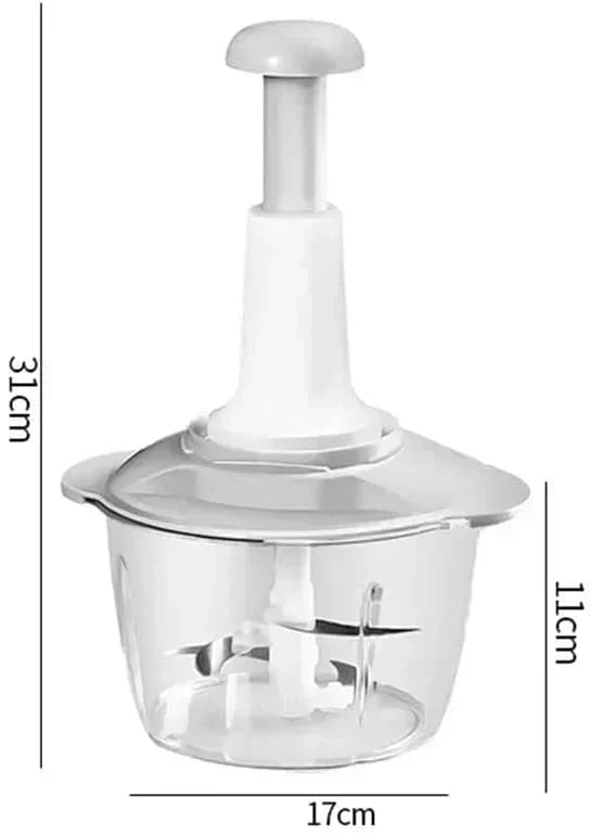 Manual Push Chopper 2L – Multifunctional ABS Plastic Kitchen Vegetable Cutter