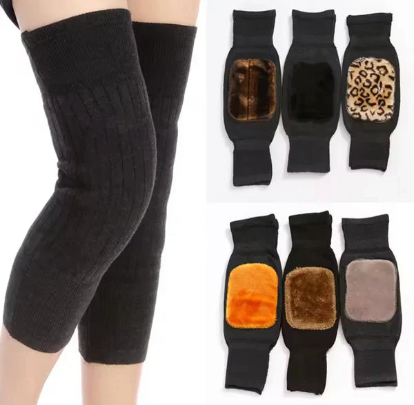 1 Pair Winter Fur Knee Warmers – Soft Thermal Leg Protectors