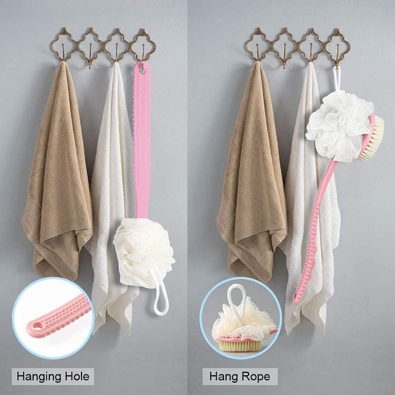2 in 1 Back Body Bath Brush with Soft Bristles & Loofah | Dual-Sided Shower Exfoliator