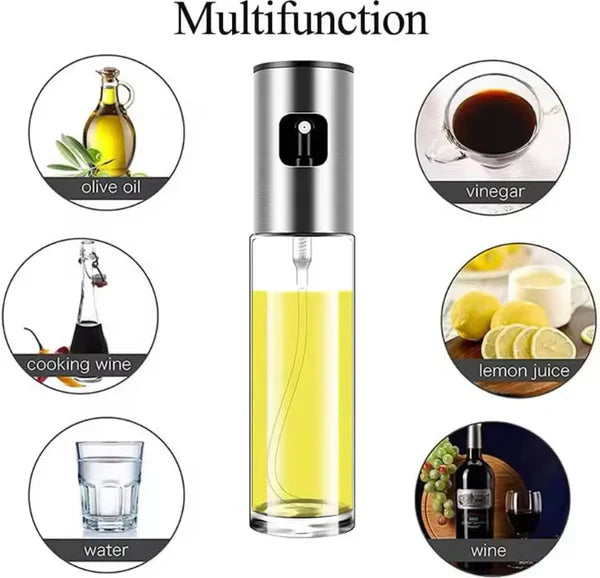 100ml Glass Oil Spray Bottle – Refillable Kitchen Mister for Cooking & BBQ