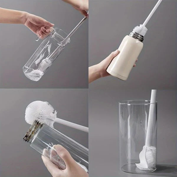 Long Handle Silicone Bottle Cleaning Brush – Flexible & Durable Scrubber