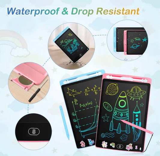 Large 12-Inch LCD Colorful Writing Tablet for Kids – Reusable Drawing & Learning Board
