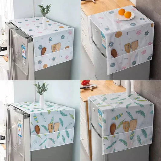 Imported - Waterproof & Dustproof Fridge Top Cover with Side Pockets