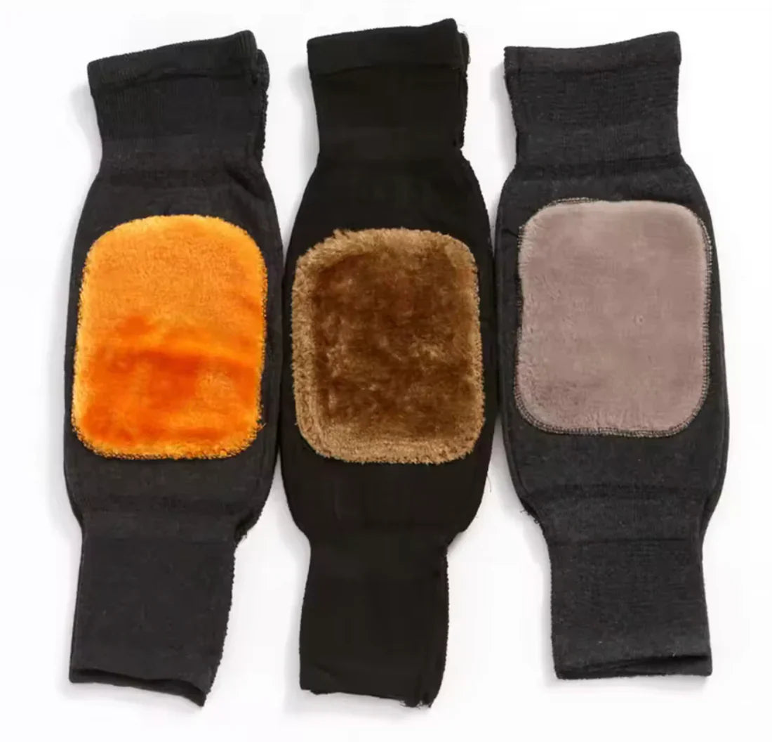 1 Pair Winter Fur Knee Warmers – Soft Thermal Leg Protectors
