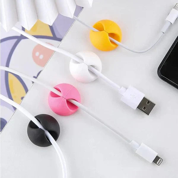 6 Pcs Self-Adhesive Silicone Cable Clips – Wire Organizer Set