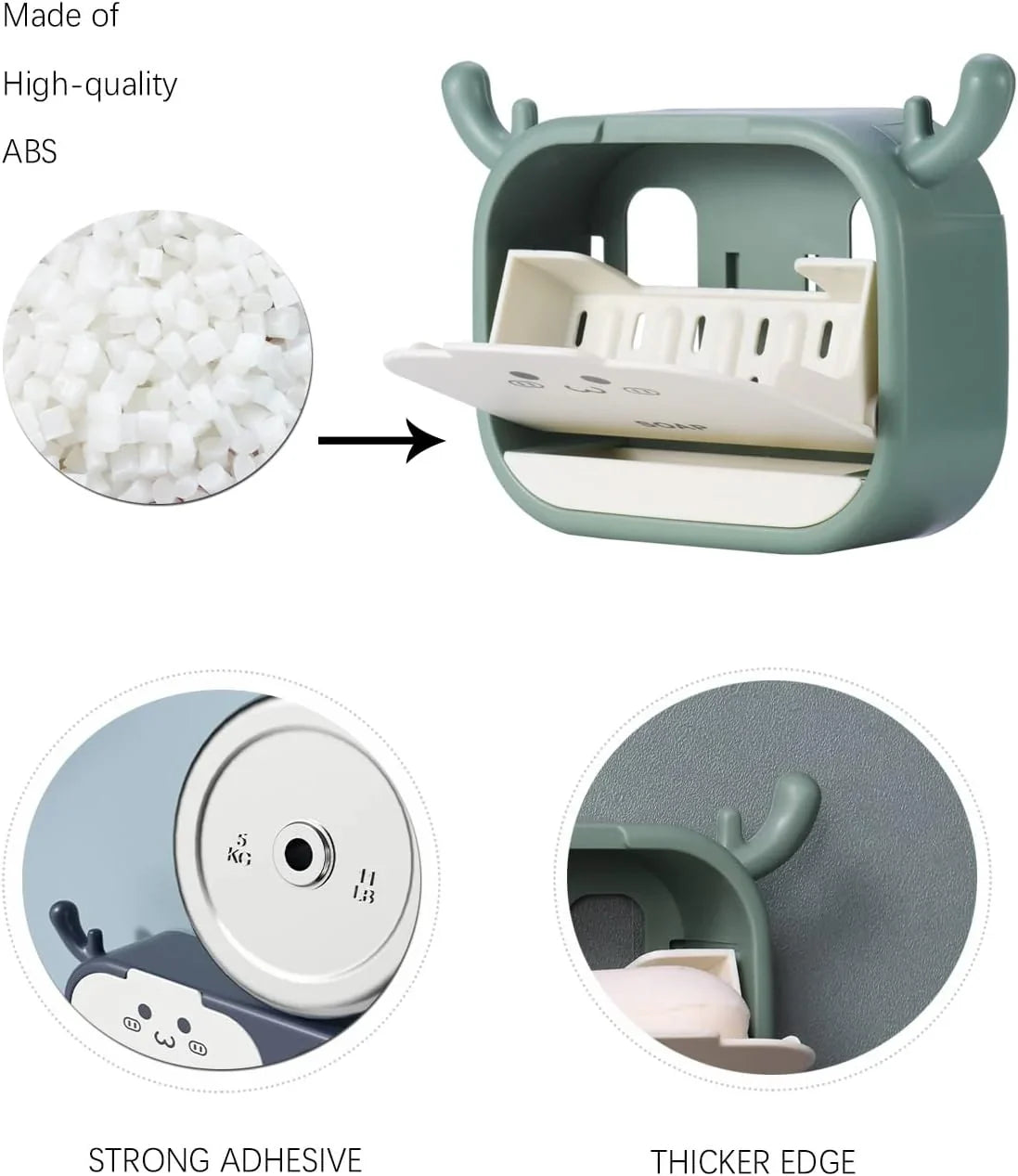Cute Cat Shaped Sticking Soap Holder – Wall Mounted Bathroom Organizer