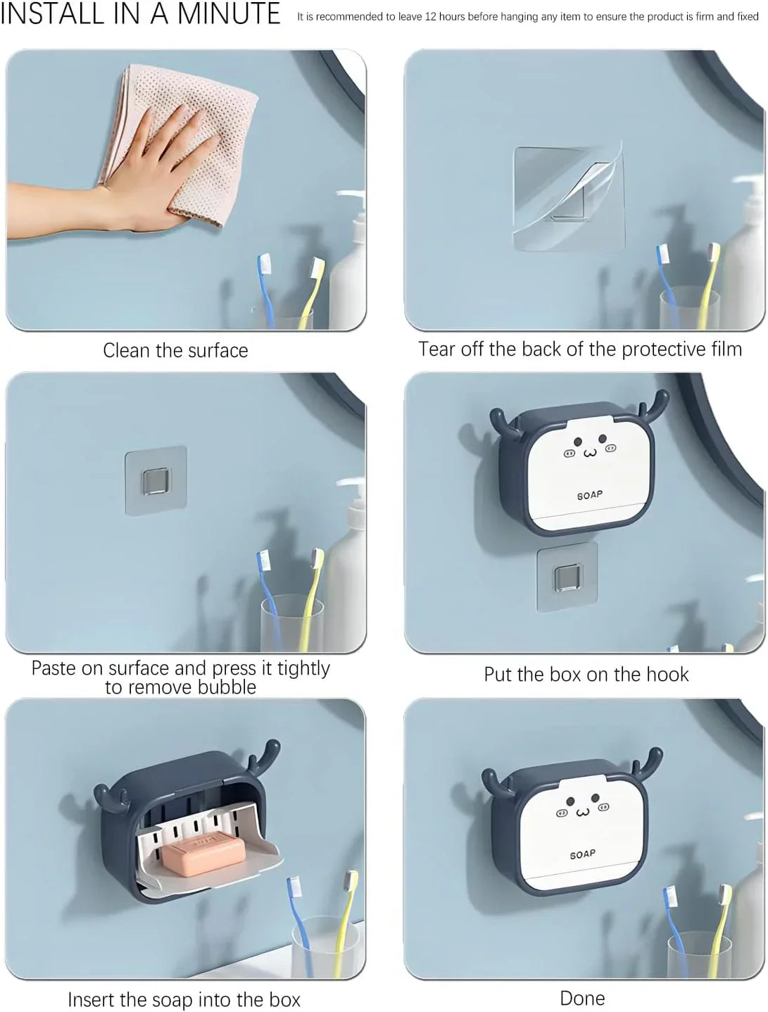 Cute Cat Shaped Sticking Soap Holder – Wall Mounted Bathroom Organizer