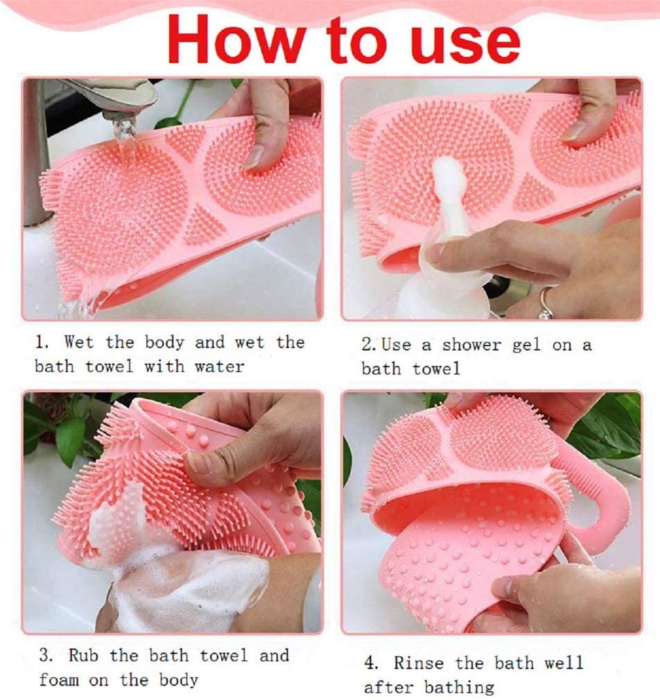 Silicone Back Scrubbing Belt – Double-Sided Exfoliating Body Scrubber