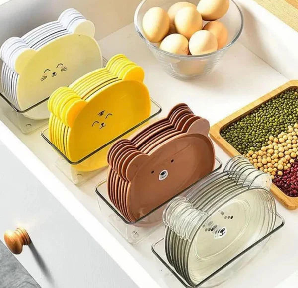 8 Pcs Cute Bear Snack Plates for Kids – BPA-Free & Durable Dinnerware Set