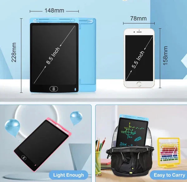 8.5-Inch LCD Colorful Writing Tablet for Kids – Reusable Drawing & Learning Pad