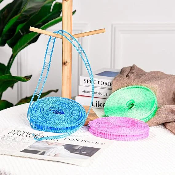 Portable Clothes Drying Rope β Adjustable Windproof Laundry Clothesline for Indoor & Outdoor Travel Use (5 Meter)