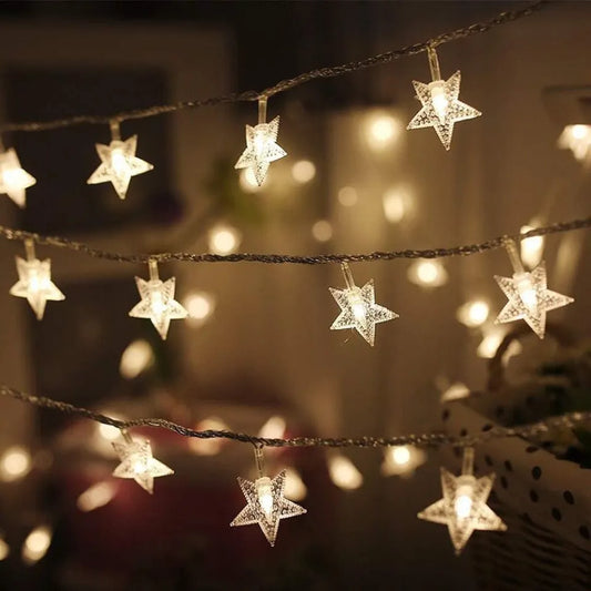 LED Star Fairy String Lights – 20 Stars Battery Operated 12ft Decorative Lights for Room & Party