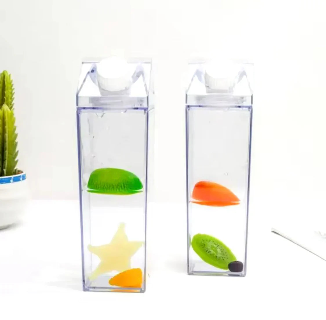 1000ml Transparent Milk Bottle – Portable Juice Thermos & Detox Water Bottle