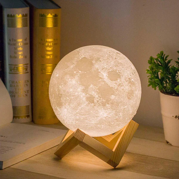 Premium 3D Moon Lamp with Stand – LED Lunar Night Light for Bedroom & Home Décor in Pakistan