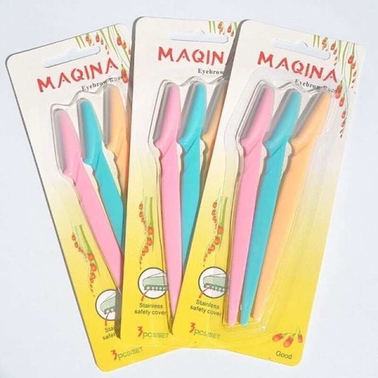 Pack of 3 Eyebrow Trimmer Safety Razor – Face Shaver Blades for Women