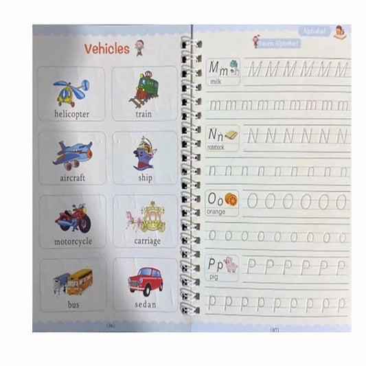 4pcs Sank Magic Practice Copybook Set – Reusable Handwriting Books with 10 Refills for Kids