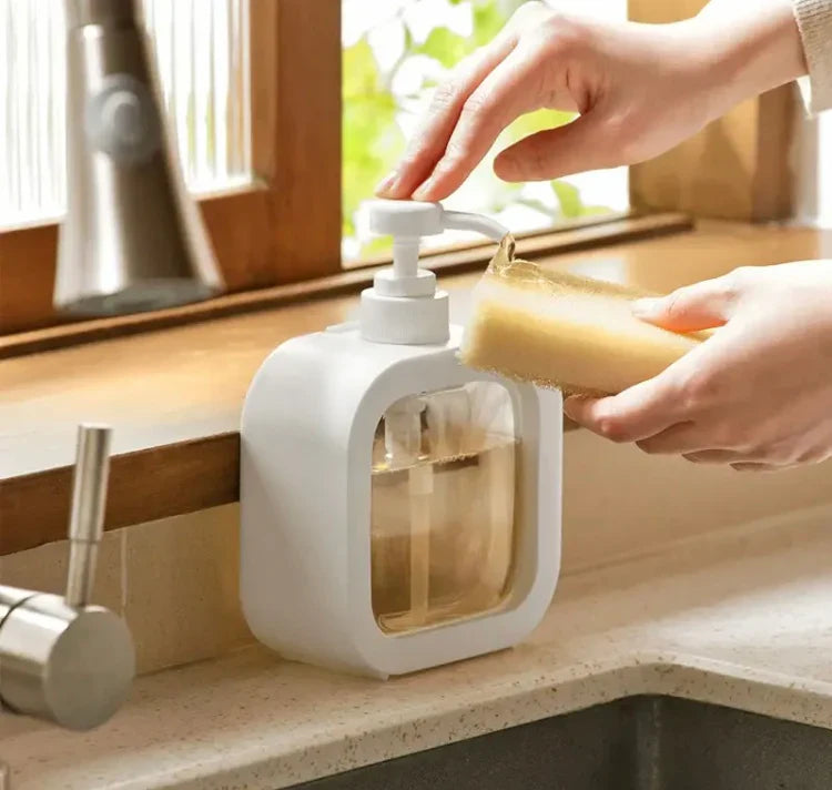 Large Capacity Press Clear Liquid Soap Dispenser Bottle – Refillable & Leak-Proof