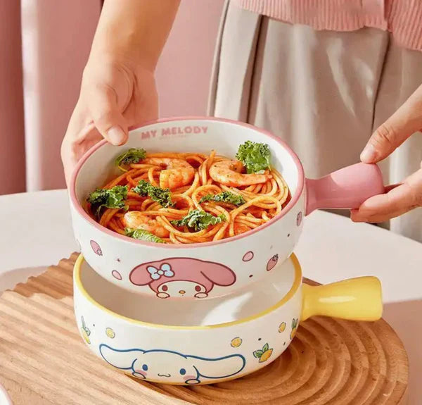 Ceramic Serving Bowl with Handle – Stylish & Heat-Resistant Tableware