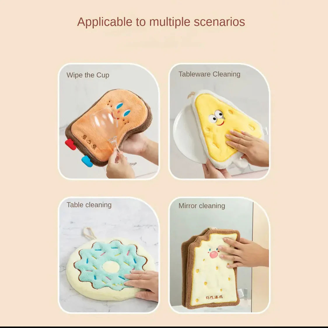 Cartoon Shape Double Thickness Absorbent Hand Towel – Soft & Cute Bathroom Towel