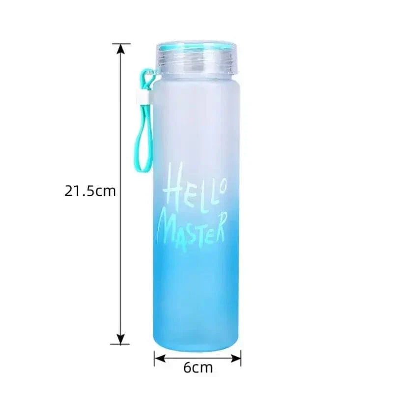 Hello Master Gradient Glass Water Bottle β 480ml Frosted Portable Stylish Sports & Travel Bottle