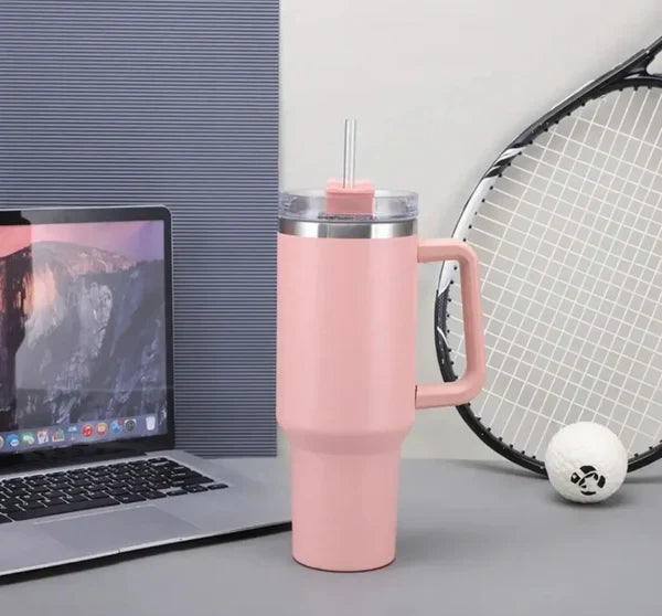 1200 ml Large Capacity Tumbler with Handle & Straw – Leak-Proof Water Bottle