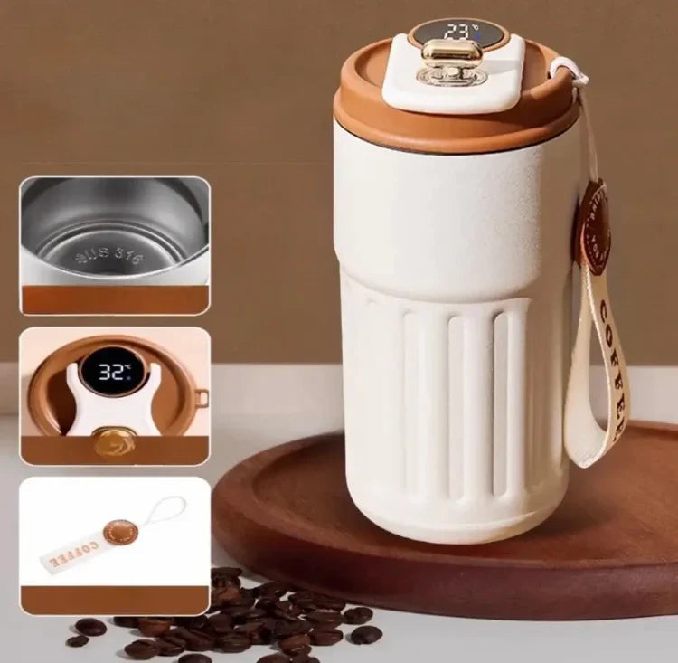 Smart Stainless Steel Coffee Mug with LED Temperature Display – Hot & Cold Travel Cup in Pakistan