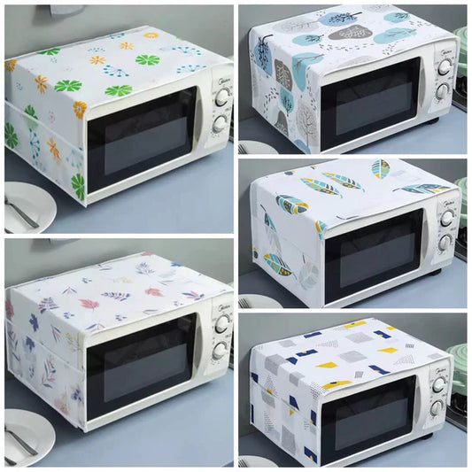 Imported - Dustproof & Waterproof Microwave Oven Cover with Side Pockets