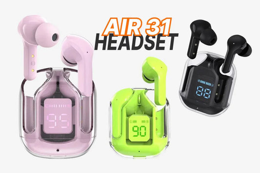 Air 31 Wireless Transparent Earbuds – Bluetooth 5.3, Touch Control, HD Sound