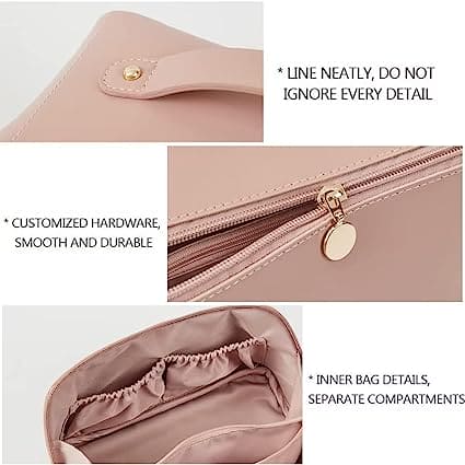 Large Capacity Leather Travel Cosmetic Bag – Stylish & Durable Makeup Organizer