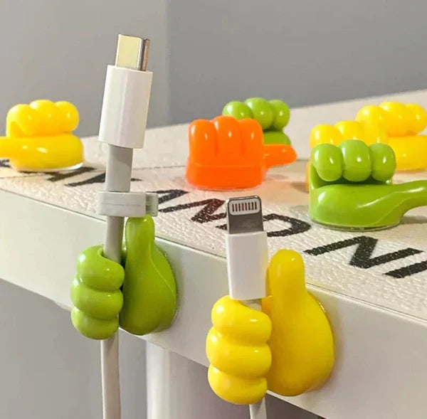 Pack of 5 - Self Adhesive Thumbs Hooks | Wall Mount Hangers for Keys, Towels & Cables