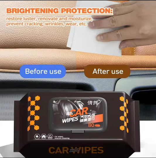 Premium 80pcs Dashboard Car Wipes, Dust Removal Vehicle Interior Cleaning Tissues