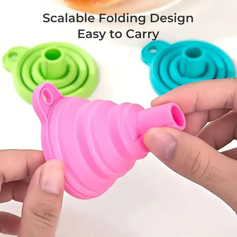 Flexible Silicone Foldable Kitchen Funnel – Space-Saving & Easy Pouring